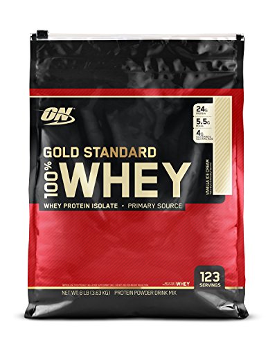 Optimum Nutrition Gold Standard 100% Whey Protein Powder, Vanilla Ice Cream, 8 Pound