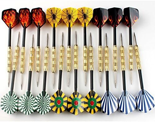 CAILEK 18 Pcs 6 Styles Stainless Needle Steel Tip Darts,18 Grams