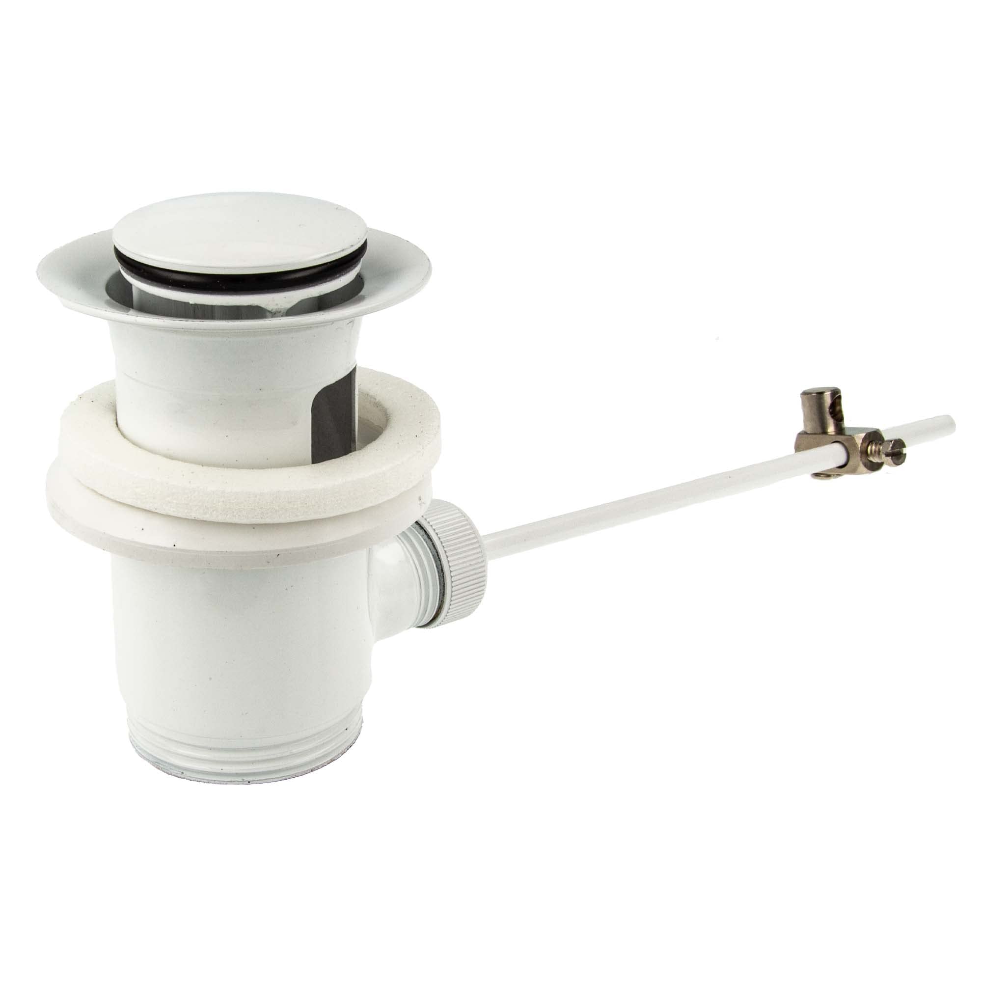 Tecuro Eccentric Drain Fitting White (RAL 9016) for Washbasin, Sink Accessories