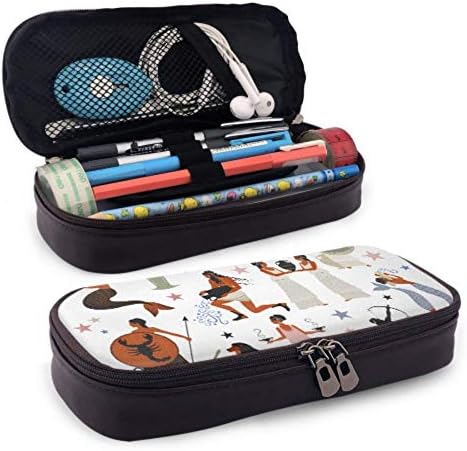 Black Pottery Ancient Greek Mythology Pencil Travel Bag Pencil Case 8 X 1.5X 3.5inch Big Capacity Multifunction Cosmetic Bag Pencil Bag for Girls Stationery Bag