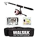 Walsilk Spinning Fishing Rod and Reel Combo Full Kit,Travel Telescopic Fishing Pole with Reel Line Hooks Bag Case,Fishing Gear Organizer for Kids & Adults (1.6M/5.25FT Black Fishing Kit)