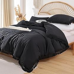 Smoofy Black Comforter Set Full Size 3 Pcs Boho