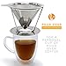Pour Over Coffee Maker Drip Cone - Personal Stainless Steel Metal Home Brewer With Stand. Eco-friendly, Paperless, Dual Micro Mesh Cones for the Best Brewed Coffees (4 Cup)