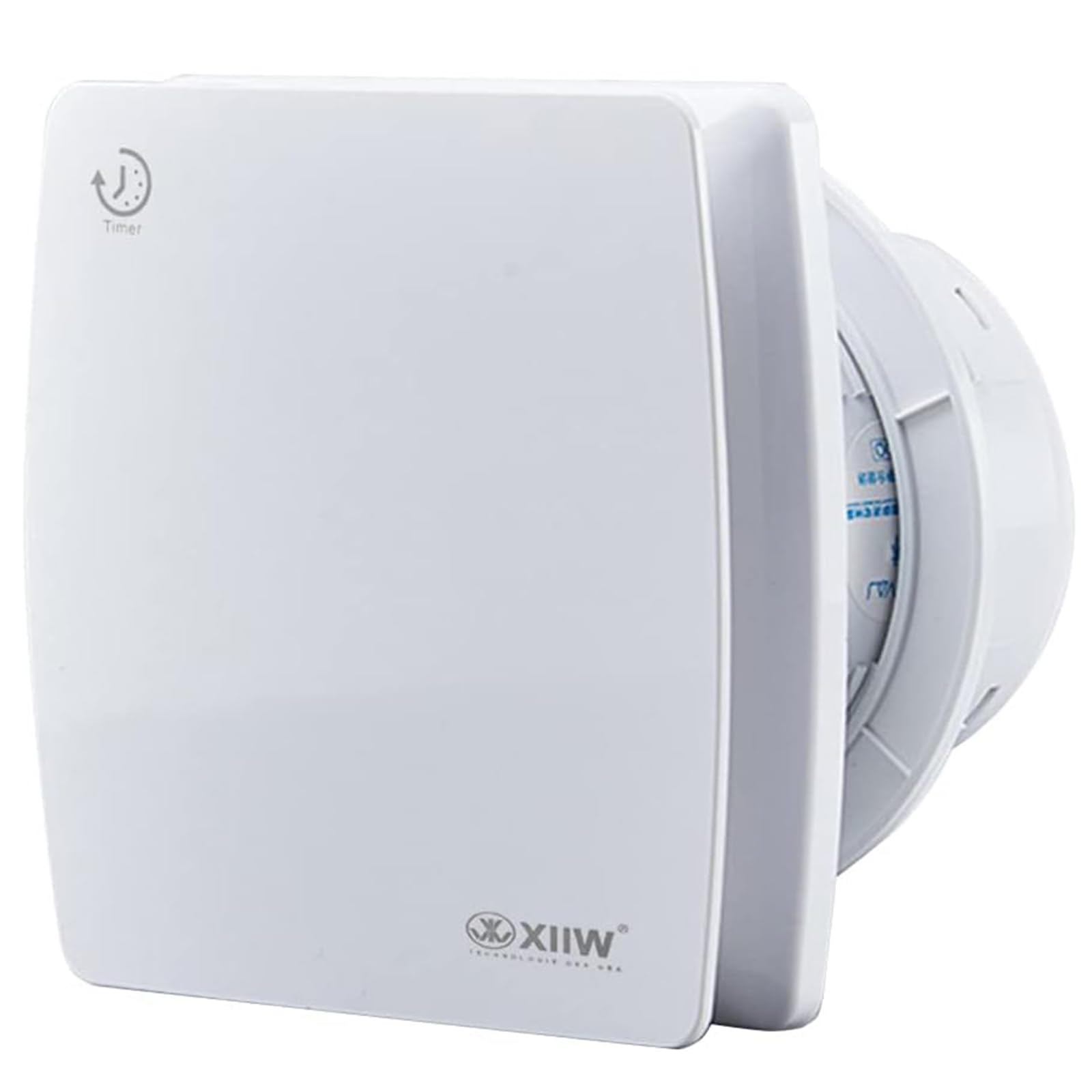 XIIW Silent Bathroom Extractor Fan with Timer, 4'' / 100mm Bathroom Fan with Backflow Flap, 95m³/h | 12 Watt | 34dB - White