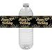 Black and Gold 90th Birthday Party Water Bottle Labels, 90th Birthday Decorations, Waterproof Stickers for Water Bottles - 20 Stickers