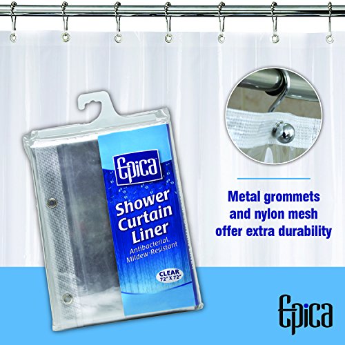 2 Epica+Market+100+Anti+Bacterial+Liner+Waterproof+72x72+Inches+Clear