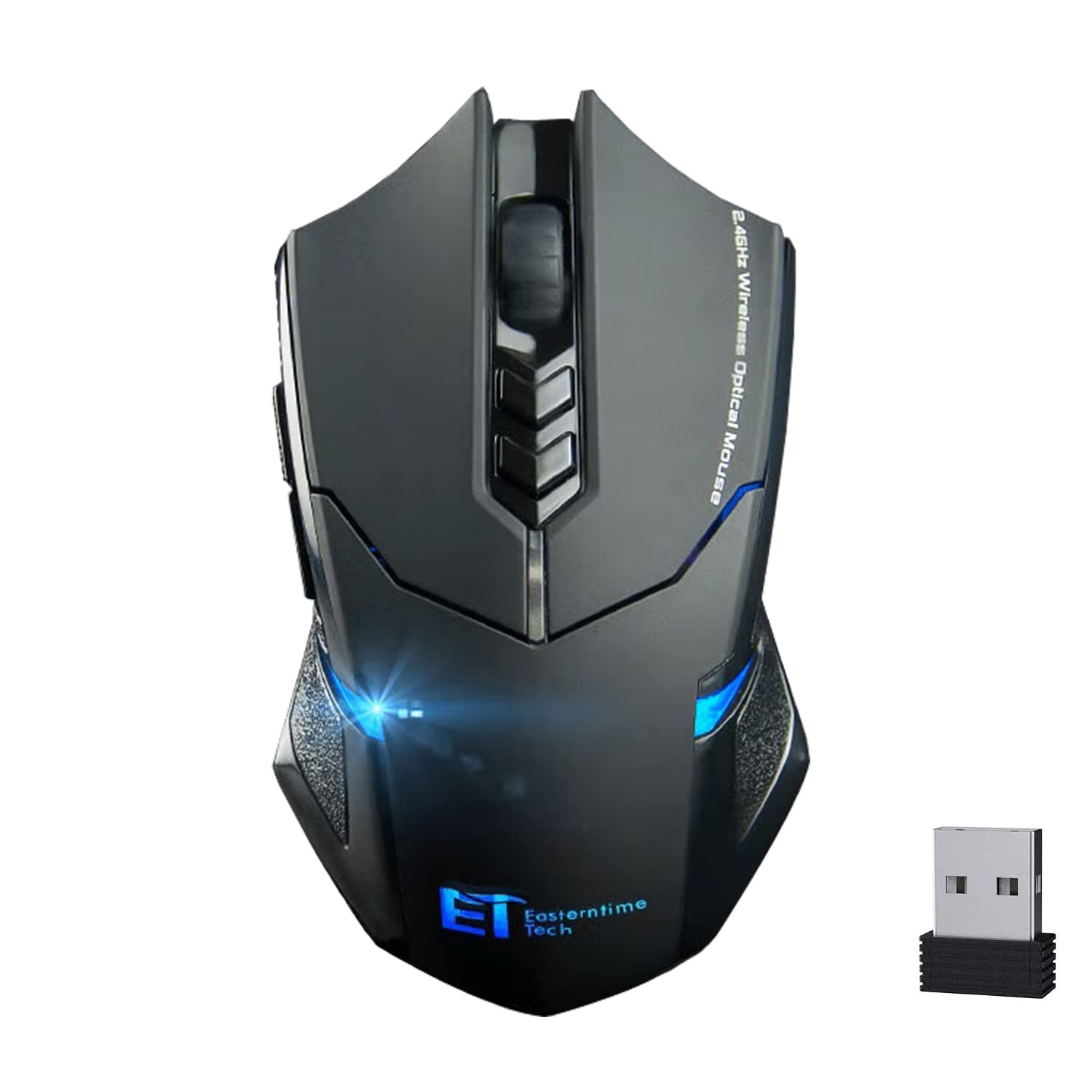 UrChoiceLtd® Wireless Mouse, ET TECH X-08 USB 7-Button Professional Gaming Mouse, Optical, Adjustable 500/1000/1500/2000 DPI for PC, Laptop, Desktop, Notebook (Black)
