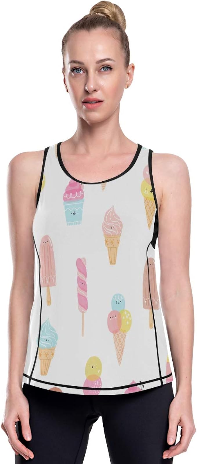 Cute Ice Cream Yoga Tank Tops For Women Sport Mesh Workout Tank Tops At Amazon Women S Clothing Store