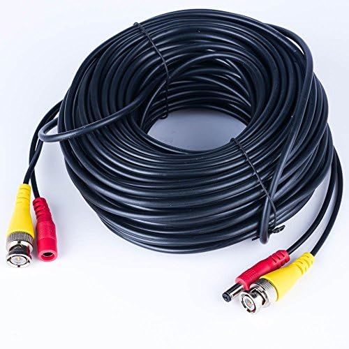 Surveillance Camera Cables BNC+DC50 150ft All-in-One BNC Video and Power Cable Wire Cord with Connector for CCTV DVR Security Camera Cables