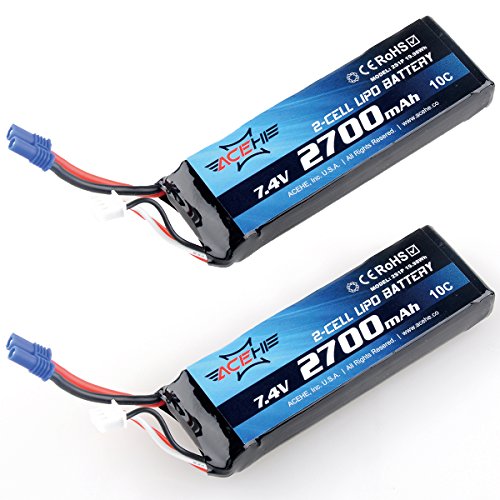 Crazepony 2pcs hubsan h501s x4 lipo battery 2700mah 7.4…