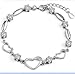 100% 925 Sterling Silver Bracelet Women Cz Crystal Heart Shape for her Fashion Girl Hand Chain authentic Jewelry Accessory for lady