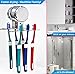 HOME SO Toothbrush Holder with Suction Cup Hanger - Hygienic Bathroom Organizer Holds up to 4 Toothbrushes - Stainless Steel Chrome - Removable Reusable Stick on Bathroom Mirror or in Shower…