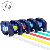 Colorty Compatible Label Tape Replacement for DYMO LetraTag Refills Plastic Tape 91331 91332 91333 91334 91335 for Dymo Letra Tag Plus LT-100H LT-100T QX50 Label Maker 12mm x 4m 1/2 Inch x 13 Feet