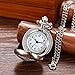 Lancardo Women Pocket Watch Beautiful Butterfly Silver Quartz Sweater Necklace with Chain Pendant Watch for Christmas