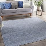 Nourison Essentials Indoor/Outdoor Blue/Grey 5' x