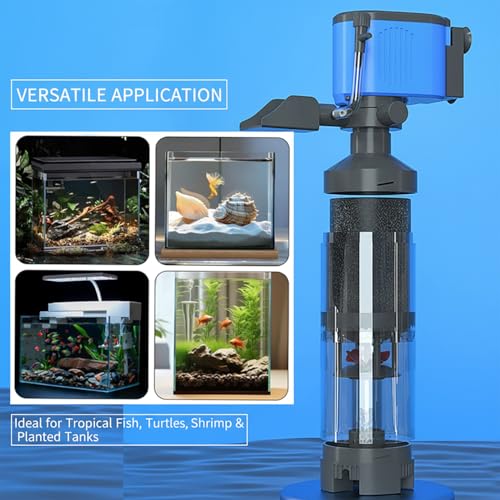 Nyganmelloz 5-in-1 25W aquarium filter,water pump,filter for fish tank,Ultra Quiet Operation,Powerful Oxygen Pump,wave-making and Electric Water Change functions with 1800L/H Flow, fish tank filter