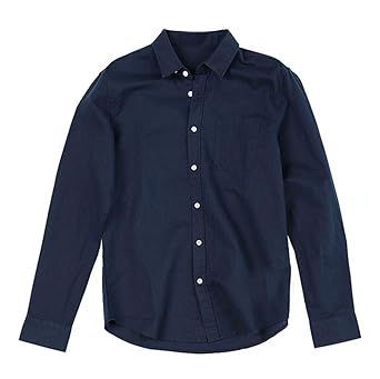 AHAYAKU Fashion Herren Top Sommer Knopf Lässige Bluse aus Leinen und Baumwolle mit Langen Ärmeln