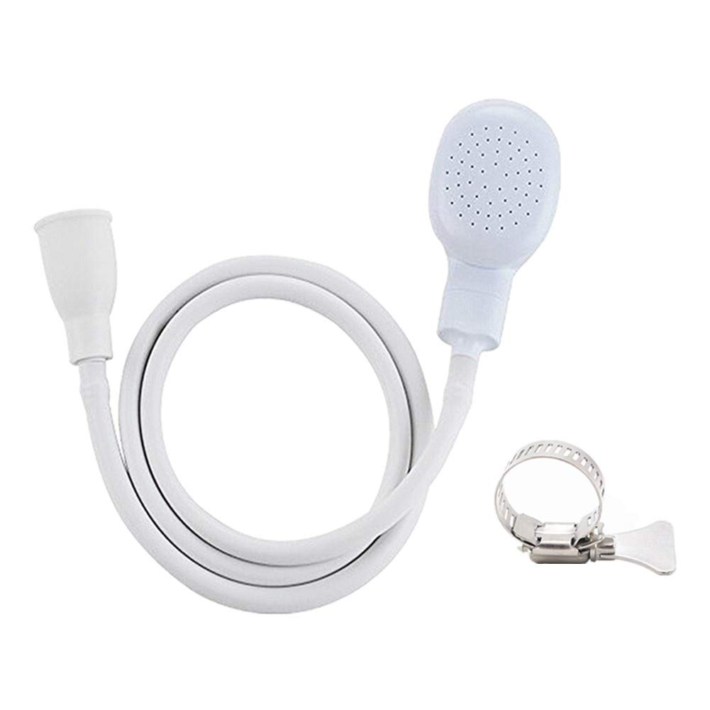 Juliyeh 2Pcs Pet Showerhead Single Tap Hand Held Pet Shower Sprayer for Bathtub Faucet Bathing Sink Dog Shower Head Shower Spray Hose Connector White