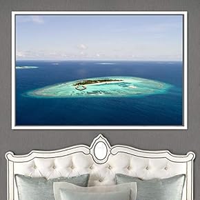 signwin Framed Canvas Wall Art Coastal Scenery Aerial...