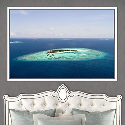 signwin Framed Canvas Wall Art Coastal Scenery Aerial...