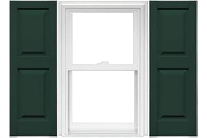 Mid America Raised Panel Vinyl Shutters (1 Pair) - 14.75 x 59 122 Midnight Green