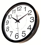 Large Black and White Silent Wall Clock Non-ticking 12
