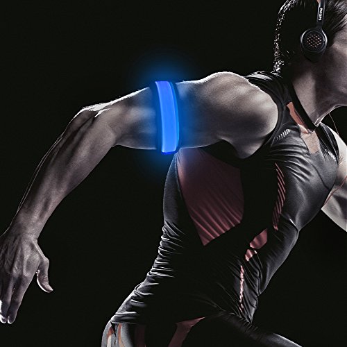 Higo LED Armband, Glowing Slap Bracelets for Boys& Girls, Light Up Sports Event Wristbands for Running, Cycling, Jogging, Hiking, Dog Walking (Blue 35cm) - Thumbnail 5
