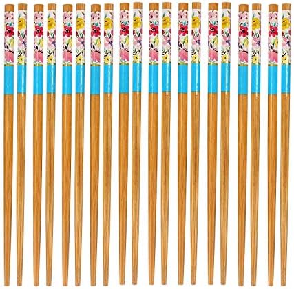 DESDO Natural Round Bamboo Reusable Chopsticks, Size 9.5 inch, Set of 10 Pairs(Colour May Vary)