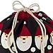 Hallmark Drawstring Christmas Gift Bag Set (2 Fabric Bags with Drawstrings; 1 Medium 10