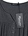Vinmatto Women's Long Sleeve Henley V Neck Pleated Button Details Tunic Shirt Top(XXL,Deep Gray)
