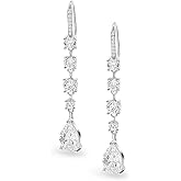 Vetieeimo Bride Bridesmaid Teardrop Long Dangle Earrings for Women, Christmas Jewelry Gift, Trendy Hook Dangling Earrings Fit Wedding Prom Halloween