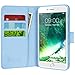 i-Blason Case Designed for iPhone 7/ iPhone 8, Wallet Case Kickstand Leather Cover with Credit Card ID Holders (Dal-Blue)