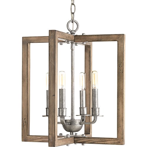 Progress Lighting P4760-141 Turnbury Four-Light Chandelier, Galvanized Finish