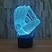 DowBier 3D Illusion Multi Colors USB Sleeping Night Light Desk Lamp Room Decoration (Baseball Glove)