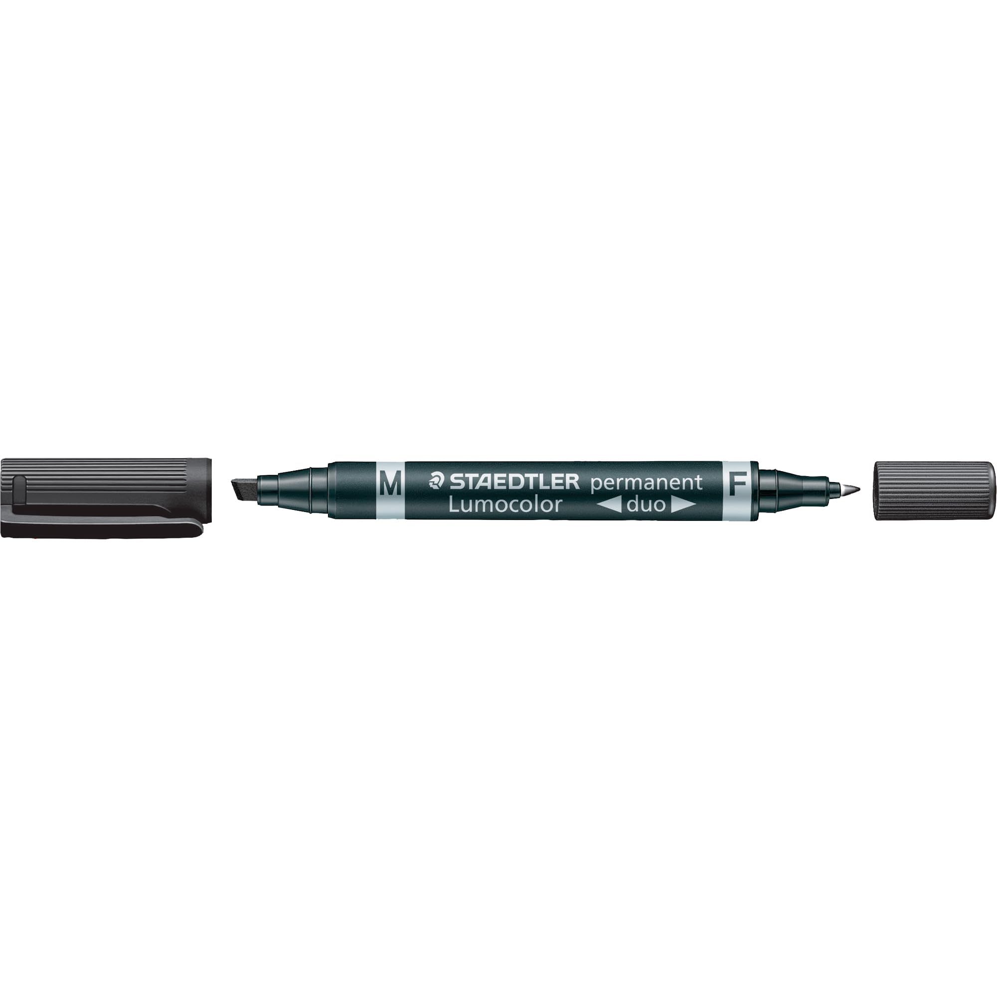 Staedtler Lumocolor Permanent Markers 348 B 9 Duo, Refillable, 0.6 mm and 1.5 – 4 mm Black