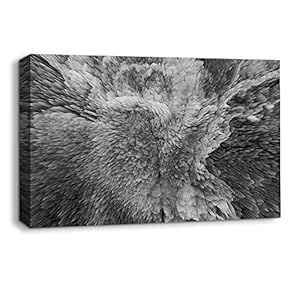 Canvas Wall Art Abstract Black and White Painting Artwork for Home Prints Framed - 12x18 inches