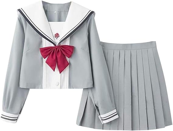 Amazon Co Jp Aculldo Jk制服 セーラー服 女子制服 4点セット 学生服 女子高校生 コスチューム コスプレ 本格制服 スクール仮装 春秋冬用 可愛い 清純 大きいサイズ 學院風 学園祭 文化祭 仮装 服 ファッション小物