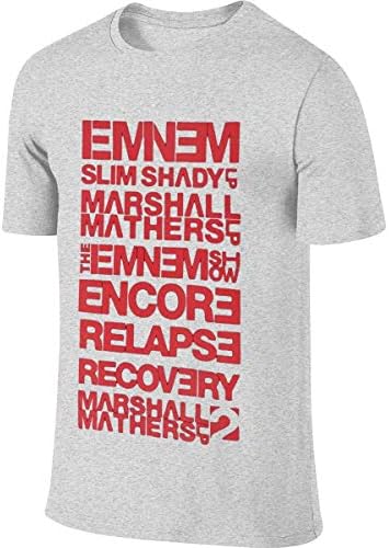 TIANBA Mens Designed Breathable Tees Eminem Albums Titles T Shirts