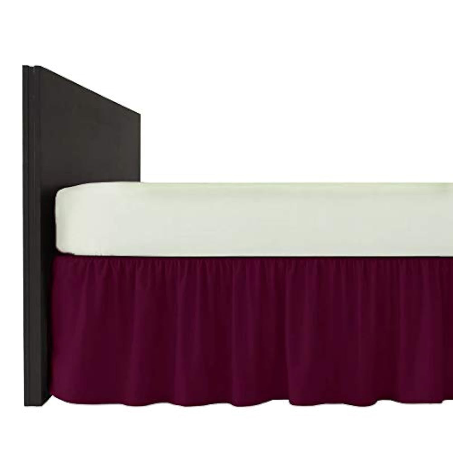 Plain Dyed Poly-Cotton Frilled Bed Base Valance Sheet - Easy Care, In 20 Colours - Machine Washable (Plum, Single)
