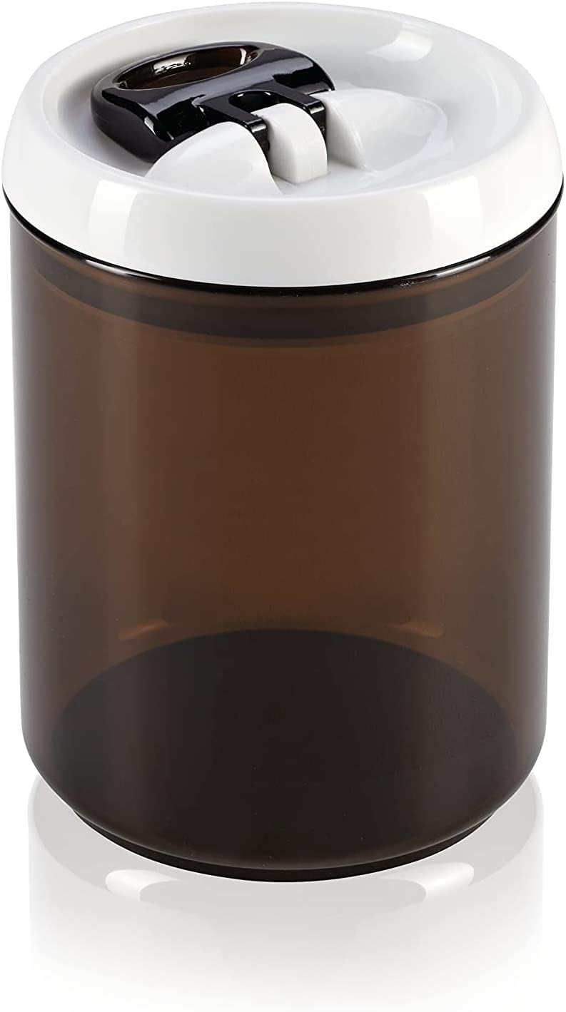 Leifheit Fresh and Easy Coffee Storage Container, Coffee Box, Ground Coffee Container, Coffee Storage, White/Brown, 13 cm diameter, 1.4 L capacity