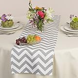 Grey & White Chevron Zig Zag Table Runner