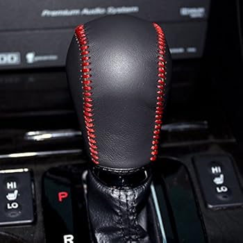 Amazon Com Black Genuine Leather Gear Shift Knob Cover