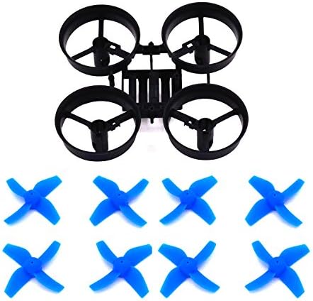 LHI RC Quadcopter Frame Black and 8pcs Propellers Blue for Tiny Whoop Blade Inductrix or Eachine E010