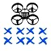 LHI RC Quadcopter Frame Black and 8pcs Propellers Blue for Tiny Whoop Blade Inductrix or Eachine E010