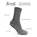 Pembrook Ladies Tall Cable Knit Slipper Socks – Memory Foam + Non-Skid Sole - Sizes S, M, L – Faux Suede Sole - Great Plush Slip On House Slippers For Adults, Women, Girls