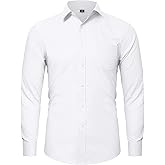 LUPURTY Mens Shirts Long Sleeve Regular Fit for Wedding Prom Business Casual Button Up Dress Shirt for Men