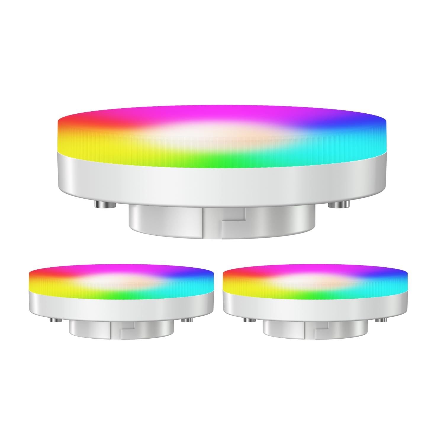 ledscom.de 3 Pieces GX53 LED RGB Bulbs, Warm White - Cool White (2900-6100 K), 6.6 W, 670lm, 107°, Smart Home, WLAN, Alexa, matt