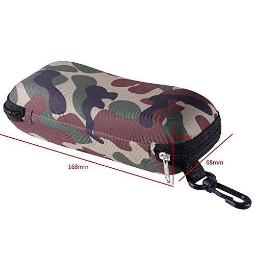 Ownsig Portable Outdoor EVA Zipper Camouflage with Hook Clasp Eyeglasses Sunglasses Case Holder Box