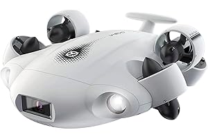 AZURAY QYSEA FIFISH V-EVO Underwater Drone with AI Vision Lock, 360° Omnidirectional Movement Underwater ROV with Depth Hold, Portable Robot with VR Control, 166°UWA, App Control (330ft Dive)