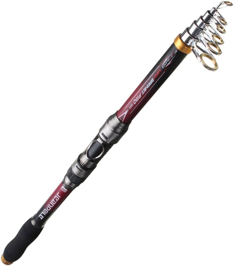 Best Fishing Rods 3m Carbon Fiber Fishing Rod Portable Telescopic Spinning Fishing Rod Casting Travel Pole (Red)